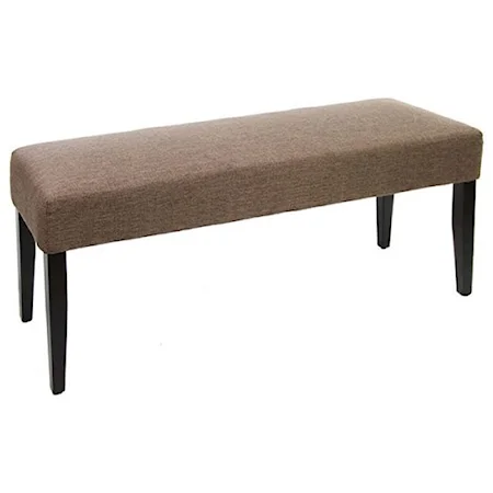 Upholstered Dining Bench in Brown Fabric